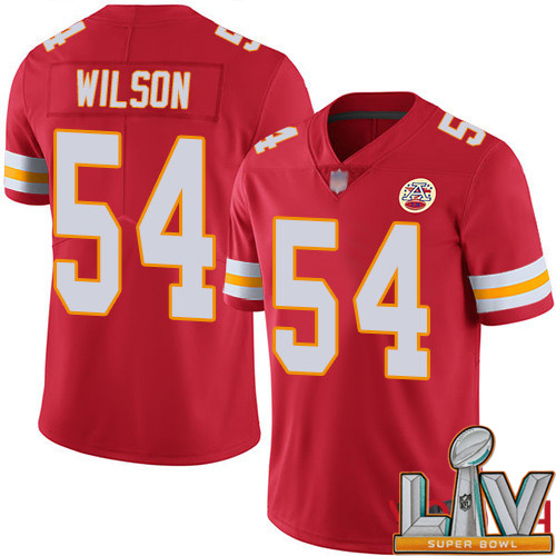 Super Bowl LV 2021 Youth Kansas City Chiefs #54 Wilson Damien Red Team Color Vapor Untouchable Limited Player Nike NFL Jersey